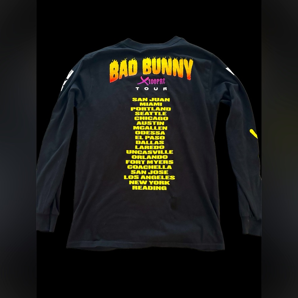 BAD BUNNY 2019 X 100pre Tour t shirt Reggaeton Concert Trap tour Cities Sz S